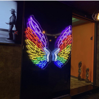 Enseignes au néon LED en forme d'ailes d'ange, décoration murale pour chambre, veilleuse pour chambre à coucher, fête de mariage, décorations de Noël, vente en gros