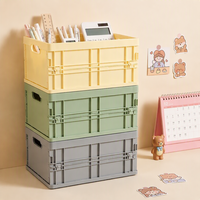 Panier de rangement pliable en PP pour l'organisation des câbles et chargeurs dans la chambre de dortoir, organisateur personnalisé en plastique pour livres et fournitures de bureau