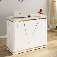 Comptoir de réception commercial simple et moderne en MDF pour magasin de vêtements, salon de beauté, boutique de thé au lait