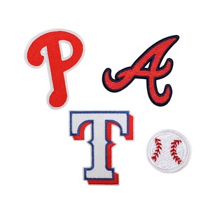 Vente en gros de casquettes de baseball prêtes à être expédiées, patchs brodés d'équipe sportive, patchs à repasser sur chapeau, <span class=keywords><strong>patch</strong></span> de broderie LOGO pour bricolage de baseball - Product Image 1