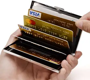 Card Holder Men RFID Blocking Aluminum Metal Slim Wallet Money Bag Anti-scan Credit Card Holder Thin Case Small Male Purses