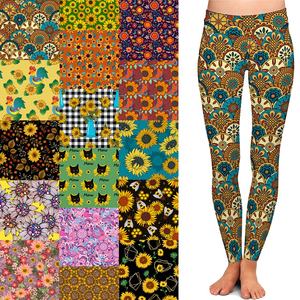 2022 Sıcak Moda Yüksek Belli Havalı Kadın Günlük Nefes Alabilen Baskılı Renkli Çift Taraflı Fırçalanmış Süt İpek Tereyağı Gibi Süper Yumuşak Tayt - Product Image 2