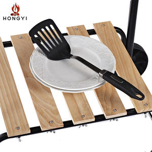 Barbecue au charbon de bois pliable Hongyi pour extérieur avec tables latérales et roues pour le camping et la maison - Product Image 2