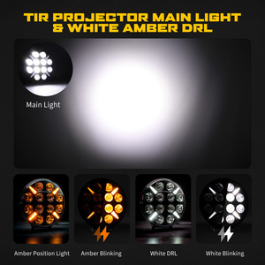 Nuova Luce da Lavoro LED 9 Pollici, Luce di Posizione DRL Bianca 120W IP68, Faro LED a Proiezione TIR per Camion e Fuoristrada 4x4 - Product Image 4