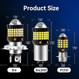 หลอดไฟหน้ารถมอเตอร์ไซค์ YD <span class=keywords><strong>H4</strong></span> BA20D P15D LED สองสี เหลือง-ขาว ความสว่างสูง พร้อมเลนส์โปรเจคเตอร์ - Product Image 4