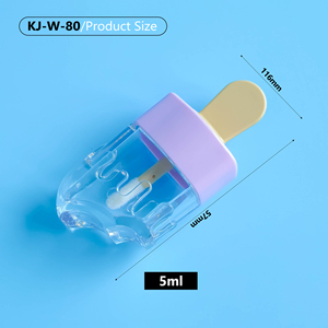 Lindo sorvete de cosméticos embalagem de brilho labial esmalte labial produtos de beleza personalizados tubo de brilho labial elegante compacto e fofo - Product Image 2