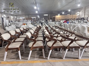 Ghế ăn bằng gỗ sồi hiện đại với ghế bọc vải-Đồ nội thất phòng ăn cho gia đình và sử dụng ngoài trời - Product Image 4