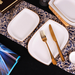 Wholesale Hotel Restaurant 16 24 Pcs <b>White</b> Porcelain Modern Tableware square Stoneware Ceramic <b>Dinner</b> Plates <b>Set</b> Dinnerware <b>Sets</b> - Product Image 6