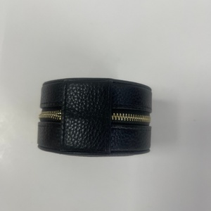 Round Mini Jewelry Organizer <b>Case</b> Top Grain Cowhide Leather With Zipper Closure for <b>Earrings</b> Rings Necklaces Gifts Box <b>Case</b> - Product Image 4