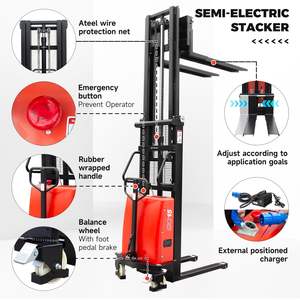 33000Lbs חצי-חשמלי, 98 "הרמת גשש גובה ווקי, רגליים קבועות חומר להרים חומר עם מזלגות מתכווננות - Product Image 5