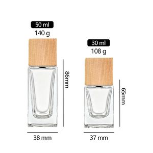 Tùy Chỉnh 30Ml 50Ml Sang Trọng Vuông Rõ Ràng Thủy Tinh Nước Hoa Rỗng Chai Cao End Vuông Dưới Nước Hoa Chai Với Gỗ Nắp - Product Image 6