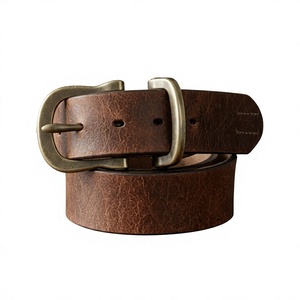 Ceinture en cuir de vachette pleine fleur carrée style fête BS INTERNATIONAL NA291 avec boucle ardillon, imperméable, robuste et écologique - Product Image 2