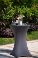 Couverture de table de bistro extensible Spadex en polyester Offre Spéciale pour tables à plis élevés avec un diamètre supérieur de 80/85cm pour les fêtes en plein air