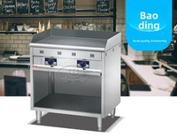 Four à frire commercial en acier inoxydable avec plaque de cuisson entièrement plate pour la cuisson rapide de viande, galettes et steaks, garantie 1 an, modèle