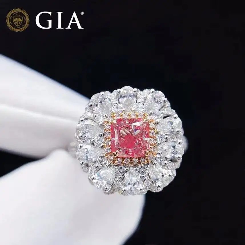 Sgarit Gia 1.01ct Roze Diamanten Ring 18K Gouden Sieraden Ring Sets Natuurlijke Diamanten Ring Luxe Sieraden Fijne Sieraden Fabrikant
