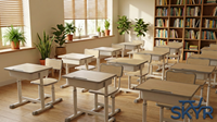 Bureaux et chaises d'étudiant ergonomiques modernes en bois moulé par injection à hauteur réglable, tables et chaises d'étude pour enfants