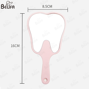 Nuovo Logo personalizzato Multi funzione a forma di dente cosmetico specchio portatile in plastica specchietti dentali con manico - Product Image 2