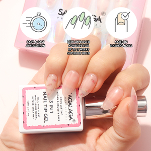 Handmade Salon Acrylic Short Press on Nails <strong>French</strong> Wholesale High Quality 24 pcs Nail Press on <strong>Manicure</strong> <strong>set</strong> Includes Nail Glue - Product Image 4