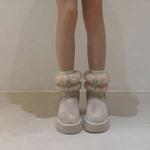 Bottes de neige courtes à semelle épaisse confortables et décontractées pour femmes, tige en PVC, tendance mode chaude - Product Image 6