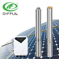 Pompe à eau solaire submersible pour puits forés avec turbine en plastique