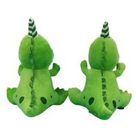 Peluche de dinosaure personnalisée OEM ODM, en coton PP, super douce, verte, avec logo personnalisé, pour cadeau d'enfant, marchandise de marque