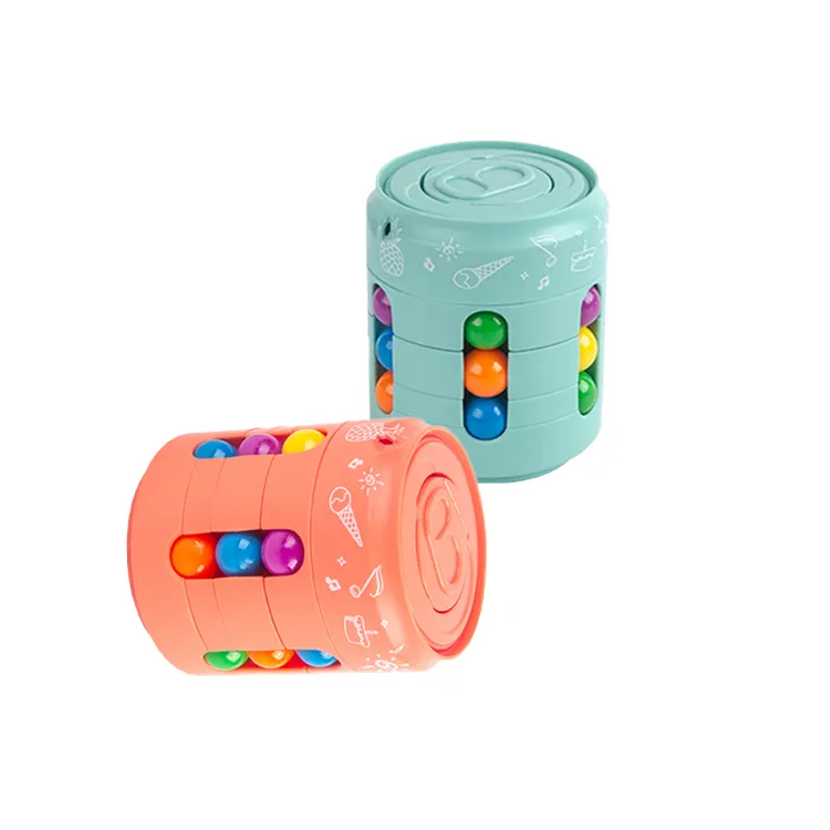 Kids Educational Color Matching Game Spinner Egg Fidget Magic Beans Cube Fingertip Puzzle Magic Cube Brinquedos