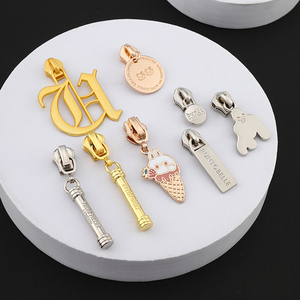 Custom Logo Metal Zipper Slider OEM Engraved Brand Logo Zipper <b>Puller</b> Custom Metal Zipper Pull for Handbag - Product Image 3