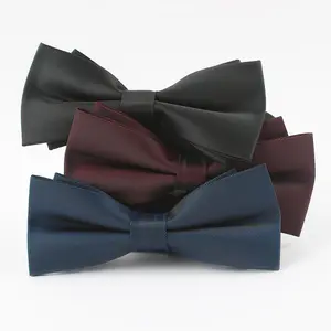 Brand New Men's Wedding Bowties Solid Polyester Groom Groomsman Bow Ties for Casual Fashion Styles Weddings Wholesale Available