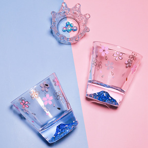 Verre à liqueur à barre en spirale en forme de mont Fuji en gros avec décalcomanies cerise verre à boire de petite capacité - Product Image 3