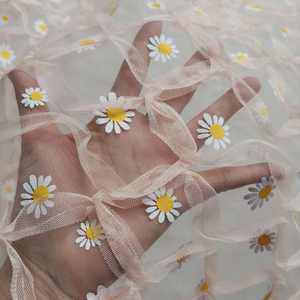 Popular moda plisada arruga plisada volante tul Margarita flor encaje tela para tutú vestido falda - Product Image 6