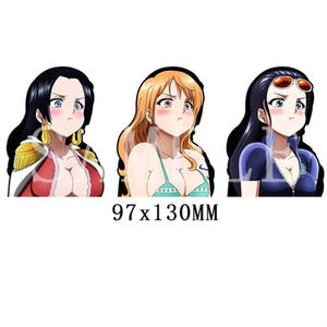 Autocollant 3D dégradé <span class=keywords><strong>One</strong></span> Pieced <span class=keywords><strong>Nami</strong></span> Boa Hancock cinquième vitesse Luffy cheveux roux Ace Sabo Yamato autocollant de voiture magique autocollants Anime - Product Image 6