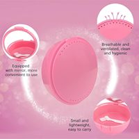 Boîte de bain pour prothèses dentaires Porte-gobelet Boîte de stockage Conteneur de trempage Mallette de rangement pour fausses dents Conteneur de stockage pour prothèses dentaires avec miroir