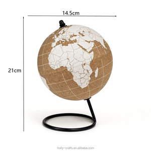 Globe terrestre en liège écologique de 6 pouces, globe terrestre décoratif minimaliste avec base en métal robuste pour la décoration de la maison, <span class=keywords><strong>du</strong></span> bureau ou <span class=keywords><strong>du</strong></span> bureau à domicile - Product Image 4