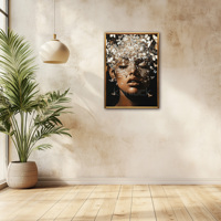 Impression d'art moderne sur toile « Rêve de papillon doré » avec cadre 40x50cm, impression numérique, best-seller