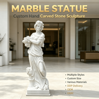 Statue de femme en marbre sculptée à la main, sculpture de figure humaine en pierre naturelle pour la décoration de jardin et de villa, OEM ODM