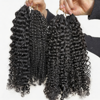 Tresses au crochet effet plumes ondulées avec boucles de cheveux humains vierges, extensions de cheveux humains vierges bouclés birmans, crochet sans nœuds séparé