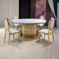 Mesa de Comedor Redonda Moderna de Acero Inoxidable de Lujo para Hoteles y Eventos de Boda