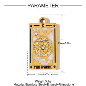 Bijoux personnalisés en acier inoxydable 316L, pendentifs et breloques tendance, cartes de tarot 3D pour la création de bracelets et colliers. - Product Image 4