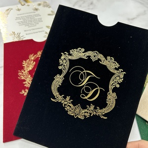 Biglietti d'<span class=keywords><strong>auguri</strong></span> personalizzati in velluto con maniche tascabili e carte regalo con nappe realizzate in materiale cartaceo resistente - Product Image 2
