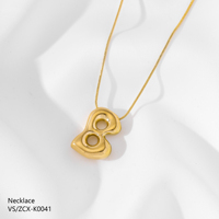 Elegante y Lujoso Collar de Acero Inoxidable 304 Chapado en Oro de 18k con Letras, Joyería para Mujer al por Mayor