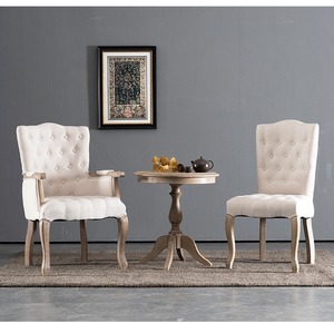Muebles de Sala de Estar de Estilo Americano Antiguo de Lujo, Sillas de Comedor Clásicas de <span class=keywords><strong>Roble</strong></span> Macizo, Sillón con Respaldo Tallado, Silla Lateral Resistente - Product Image 1