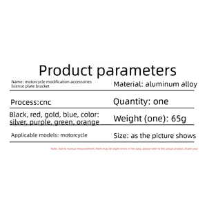 Motosiklet Modifikasyonu Plakalık Tutucu Alüminyum Alaşımlı Plakalık Tutucu Ayarlanabilir Hareketli Kırlangıç ​​Kuyruğu - Product Image 5