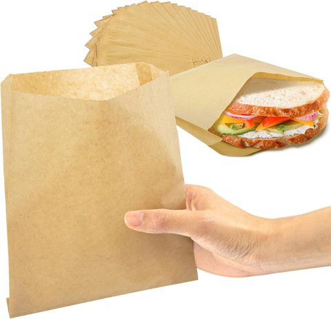 Paper Bag 100 Pcs Snack Pouch Bag With Clear Window Food Paper Bag Custom