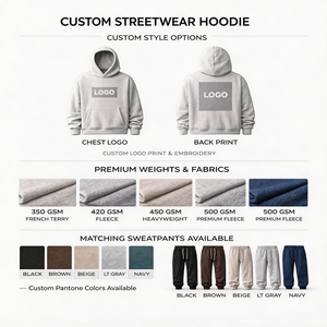 Fabricants de sweats à capuche épais personnalisés avec logo brodé, sweats à capuche oversize en molleton de coton pour hommes, style streetwear - Product Image 3