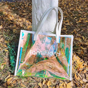 Sac fourre-tout en PVC personnalisé, écologique, durable, avec poignée en corde, pour le shopping, prix direct - Product Image 5