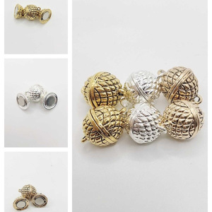 Cierre magnético redondo antiguo Kc para la fabricación de pulseras, accesorios de joyería chapados en aleación de 12 mm - Product Image 1