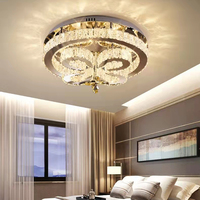 Plafonnier Carré en Cristal Led Plafonnier de Luxe Lustres de Luxe Modernes en Acier Inoxydable