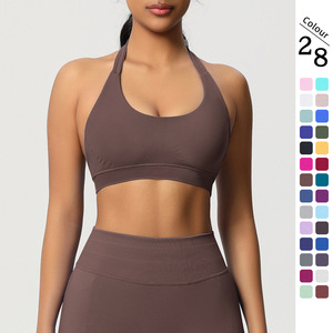 XXL Plus <span class=keywords><strong>Size</strong></span> Sportbekleidung Sport-BHs für Große Brüste Nahtloser Neckholder-Sport-BH Rückenfreie Kleidung Trainings-BH - Product Image 1