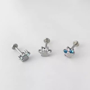Orecchini a perno a forma di zampa di gatto in lega di titanio G23 con zirconi 5A, stile punk, unisex, per piercing all'orecchio e al labbro - Offerta imperdibile - Product Image 2