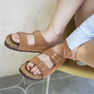 Birkenstocks Sandales simples en cuir de vachette de haute qualité Sandales de <span class=keywords><strong>plage</strong></span> à enfiler avec semelles en liège pour l'extérieur Sandales de marche Fabricant - Product Image 4